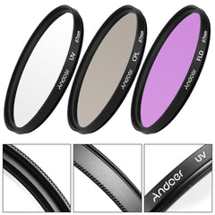 67mm Filter Kit (UV+CPL+FLD) + Nylon Carry Pouch Lens Cap Holder Hood