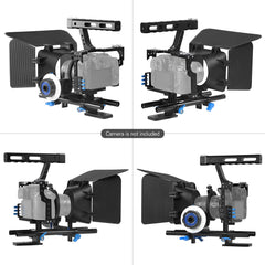 Aluminum Alloy Camera Camcorder Video Cage Rig Kit Film Making System with 15mm Rod Matte Box
