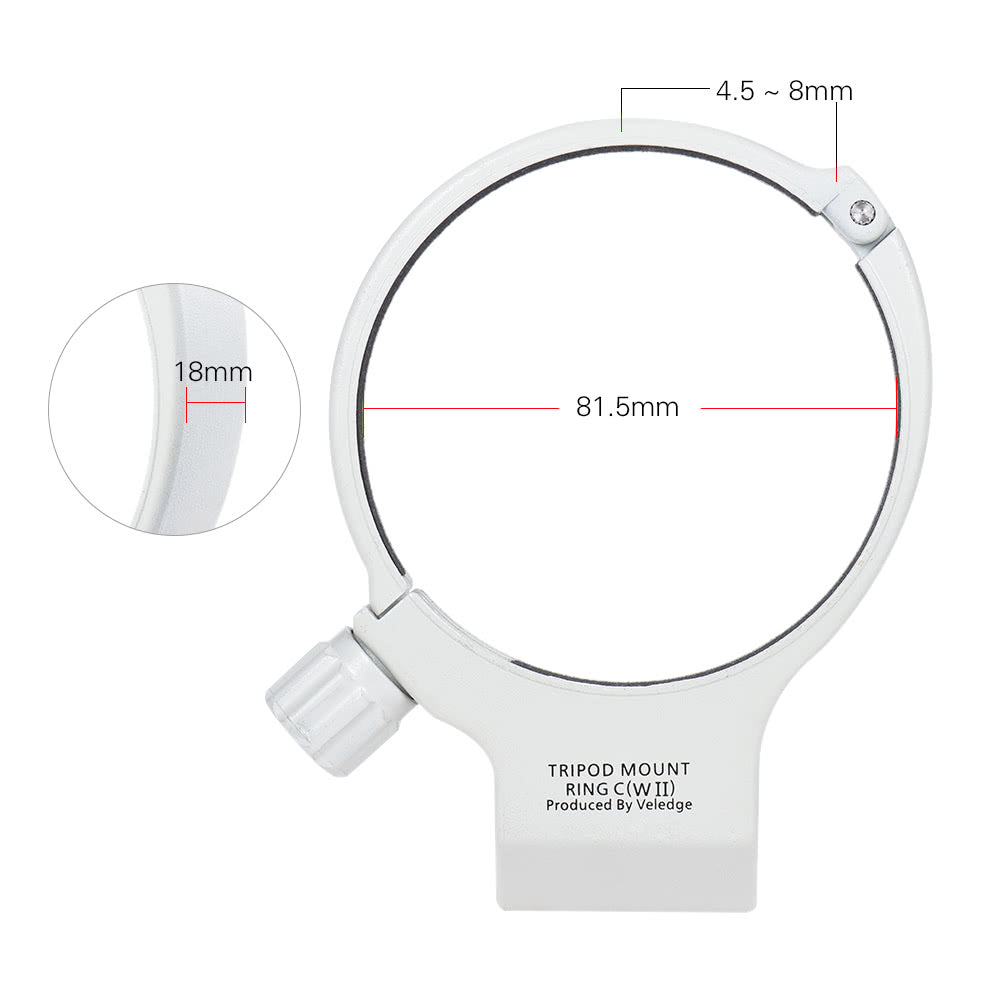 Aluminum Tripod Collar Mount Lens Ring for Canon EF 70-300mm f/4-5.6L IS USM