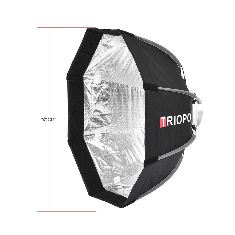 55cm Foldable 8-Pole Octagon Softbox with Soft Cloth Carrying Bag Bowens Mount for Studio Strobe Flash Light