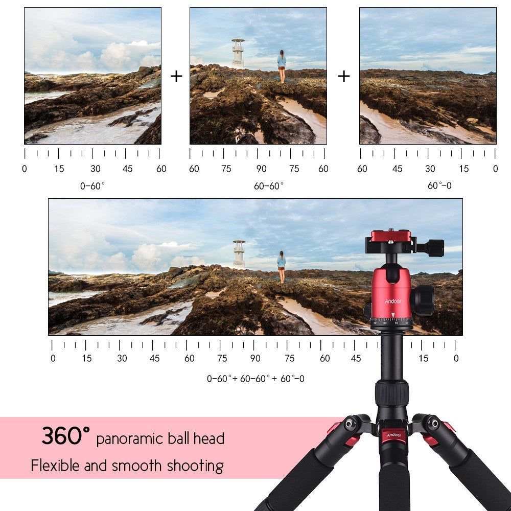 Mini Portable Desktop Tripod Stand Aluminum Alloy with Ball Head Quick Release Plate Carry Bag