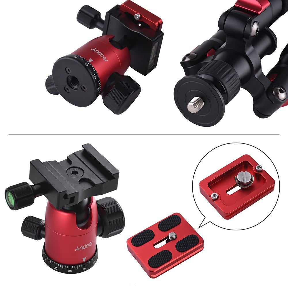 Mini Portable Desktop Tripod Stand Aluminum Alloy with Ball Head Quick Release Plate Carry Bag