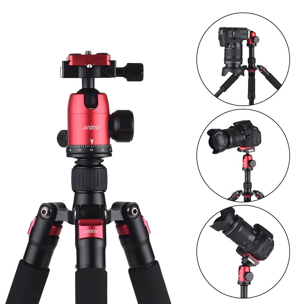 Mini Portable Desktop Tripod Stand Aluminum Alloy with Ball Head Quick Release Plate Carry Bag