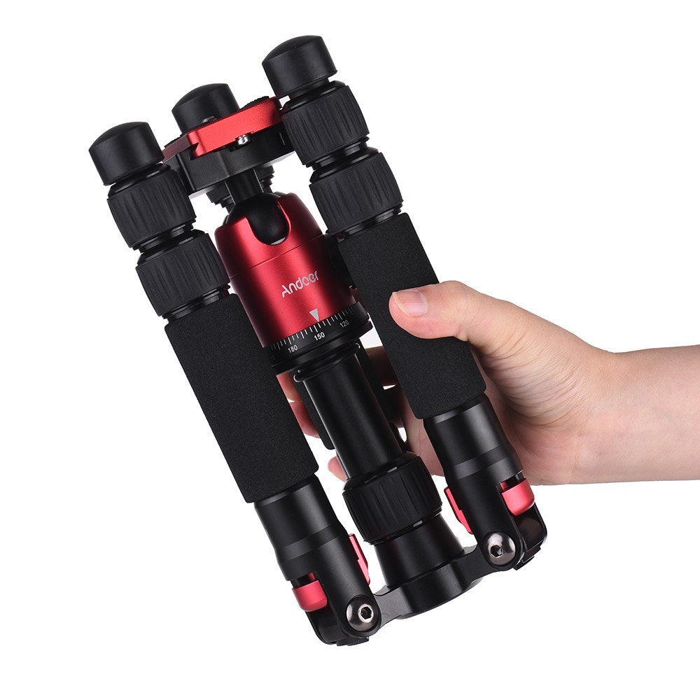 Mini Portable Desktop Tripod Stand Aluminum Alloy with Ball Head Quick Release Plate Carry Bag