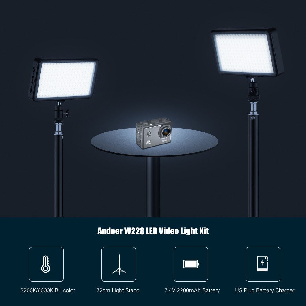 LED Video Light Kit for ILDC DSLR Cameras
