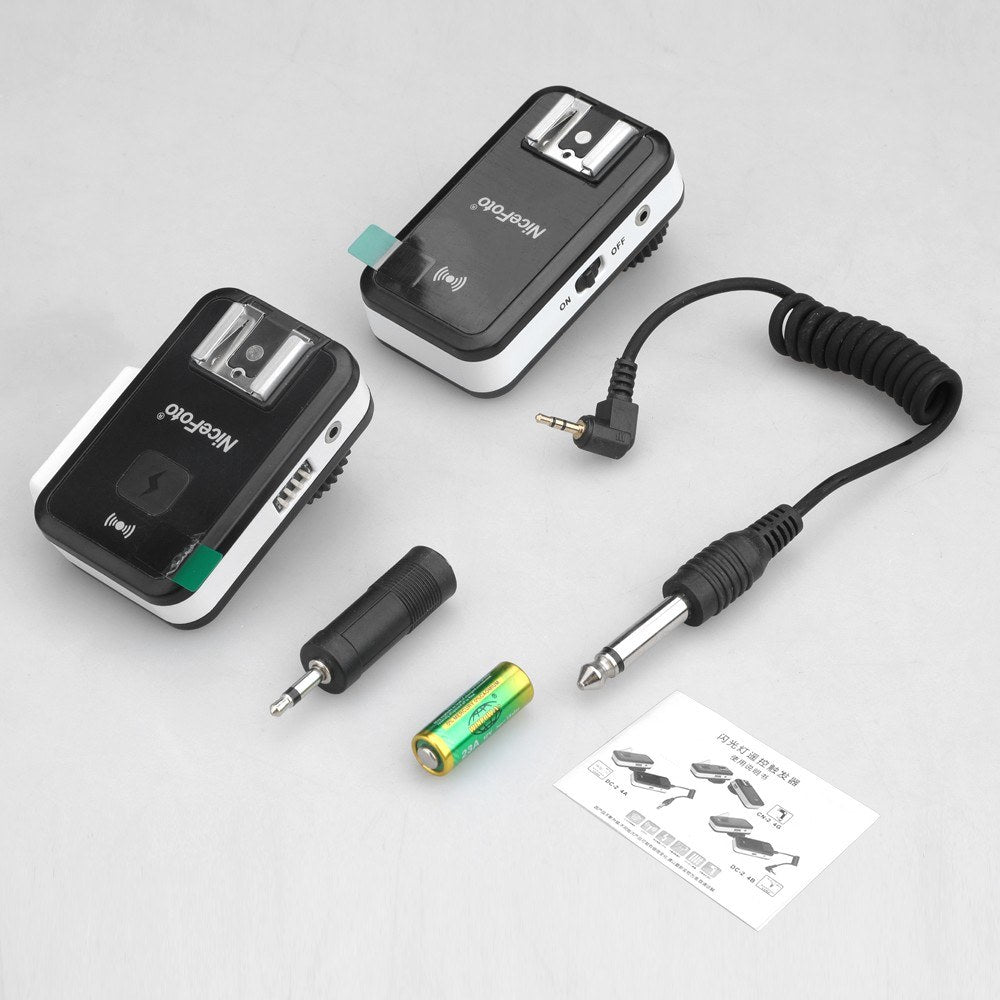 Wireless Transmitter Receiver Flash Trigger with 3.5mm Adapter Compatible Canon Nikon