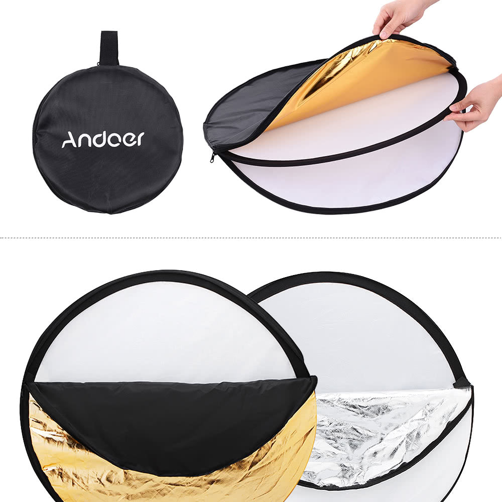 24" 60cm Disc 5 in 1 Multi Portable Collapsible Photography Studio Photo Light Reflector