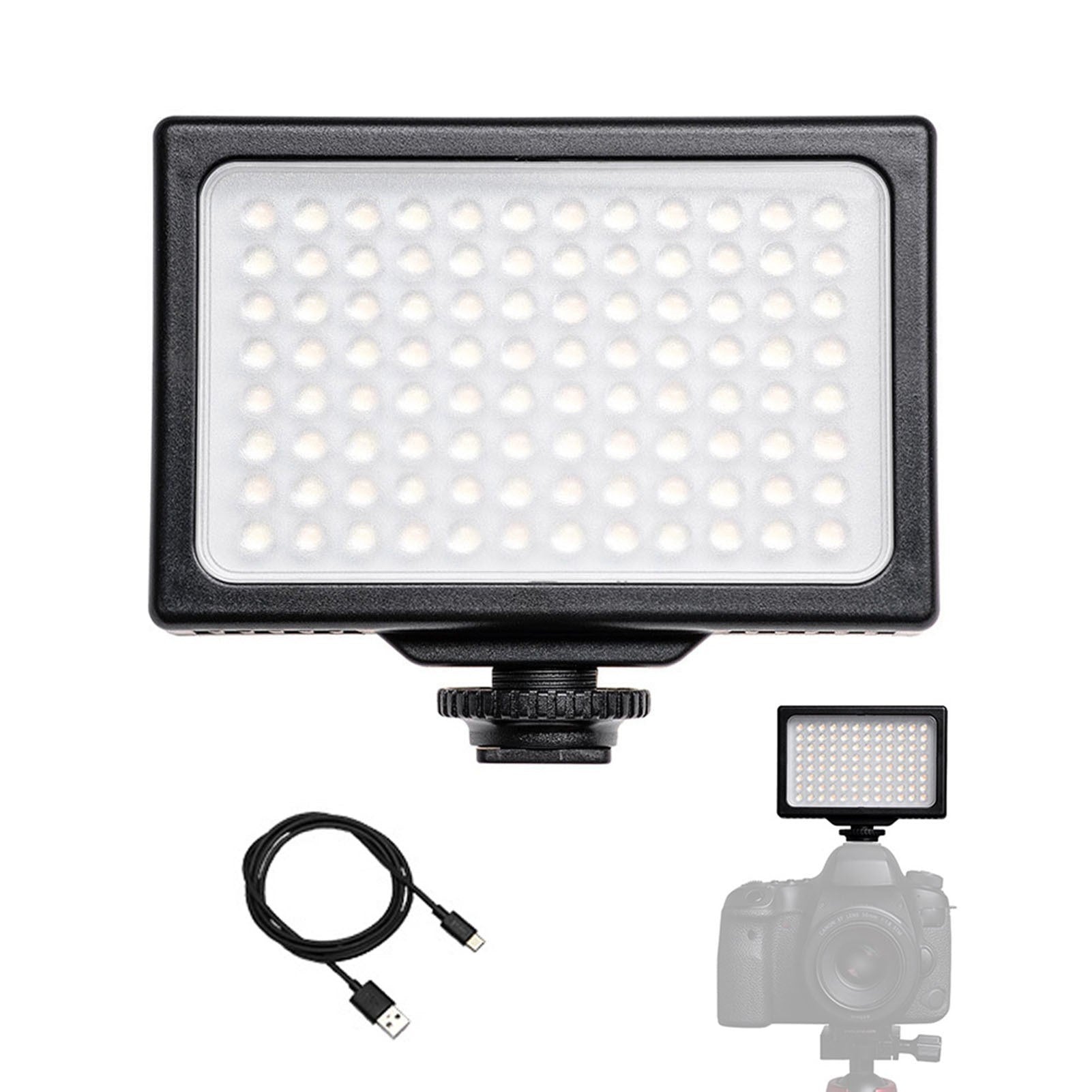LED Video Light 3200K-5600K Dimmable Panel Portable Photography Fill