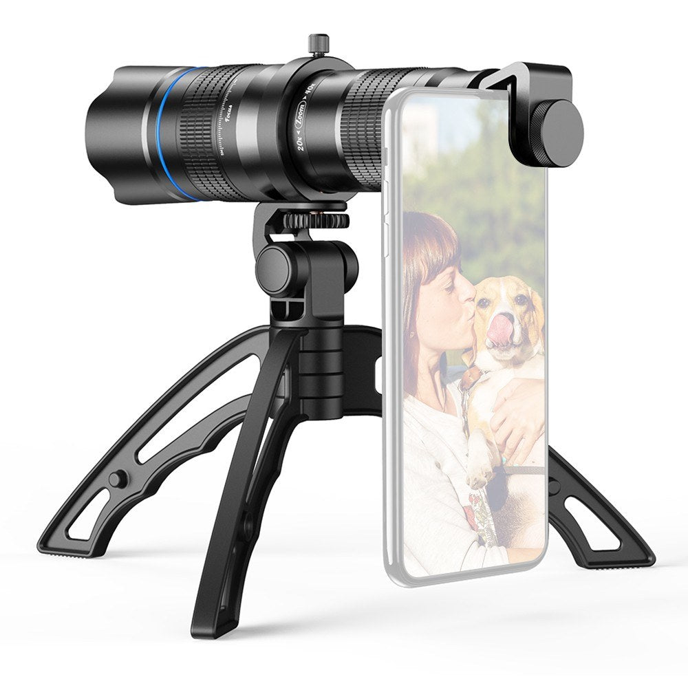 Metal HD 20-40X Zoom Single-tube Telescope External Dual Adjustment Monocular Phone Telephoto Lens