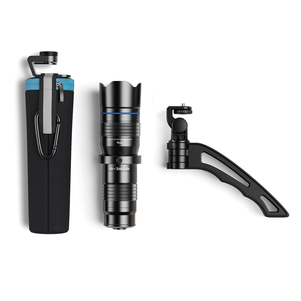Metal HD 20-40X Zoom Single-tube Telescope External Dual Adjustment Monocular Phone Telephoto Lens