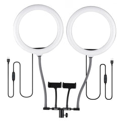 10 Inch/26cm Bi-color Dimmable Dual Selfie Ring Video Light Kit