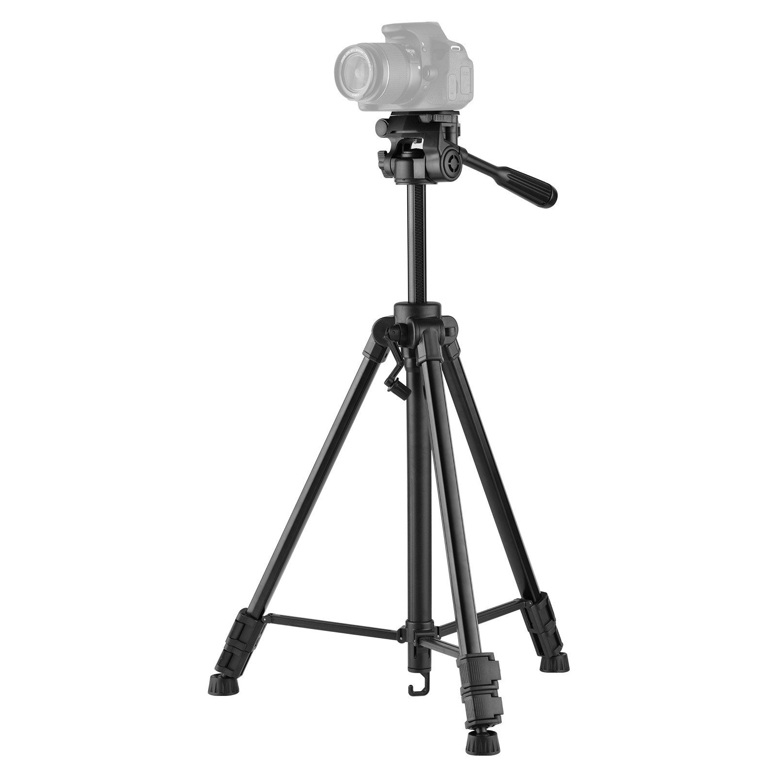 Adjustable Height Tripod Stand 3-Way Hydraumatic Head Universal 1/4 Mounting