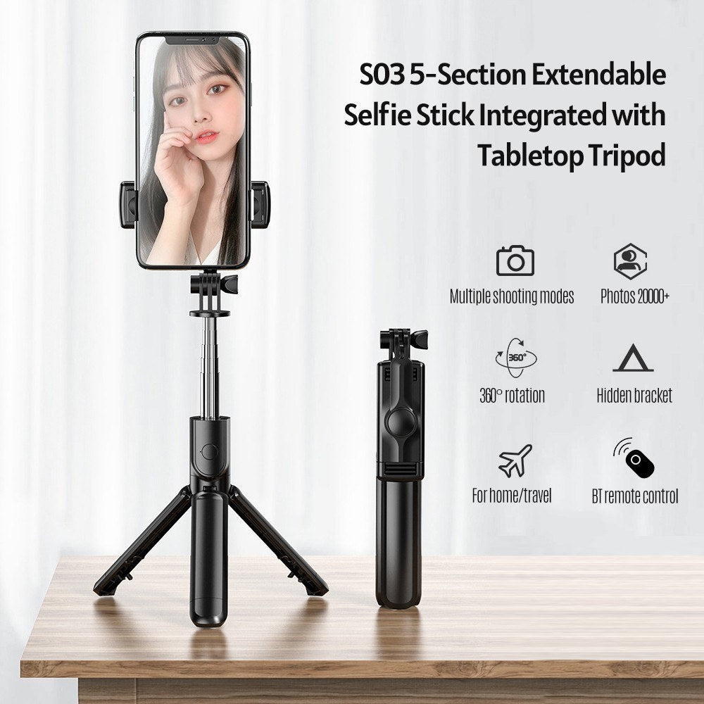 Mini 5-Section Extendable Selfie Stick Integrated