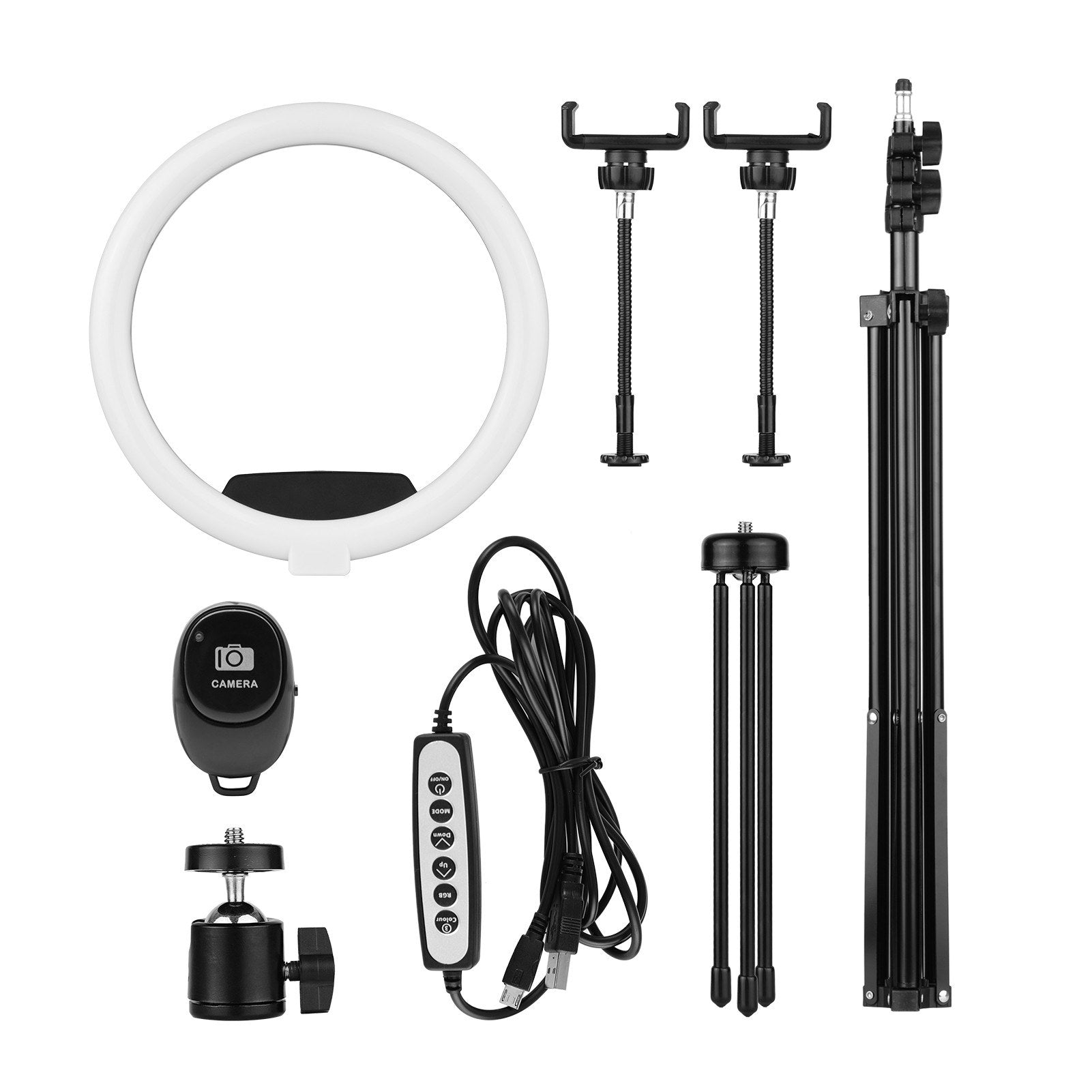 12-in RGB LED Ring Light Dimmable Selfie Circle Lamp Fill-in 10 Brightness Levels for Makeup Photography