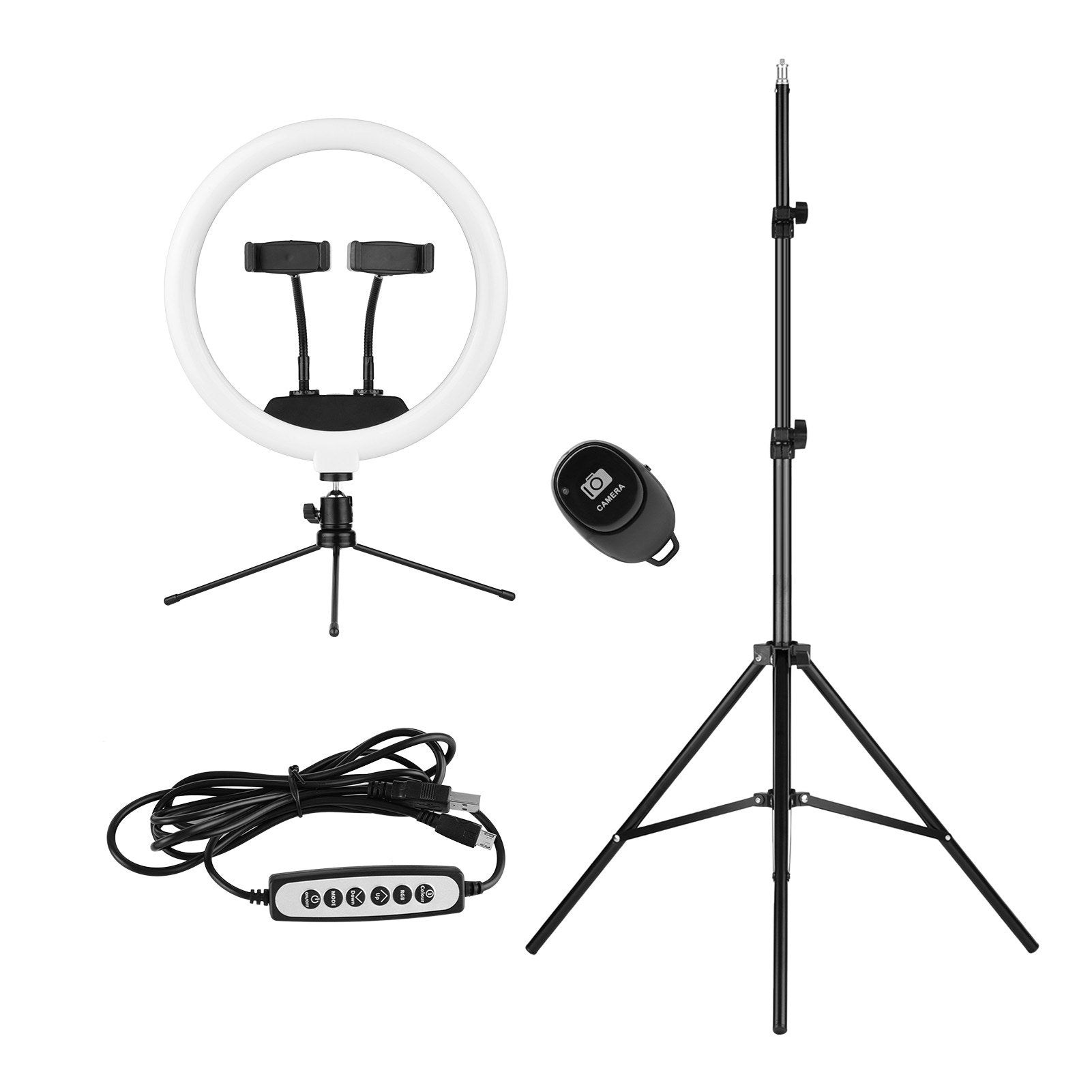 12-in RGB LED Ring Light Dimmable Selfie Circle Lamp Fill-in 10 Brightness Levels for Makeup Photography