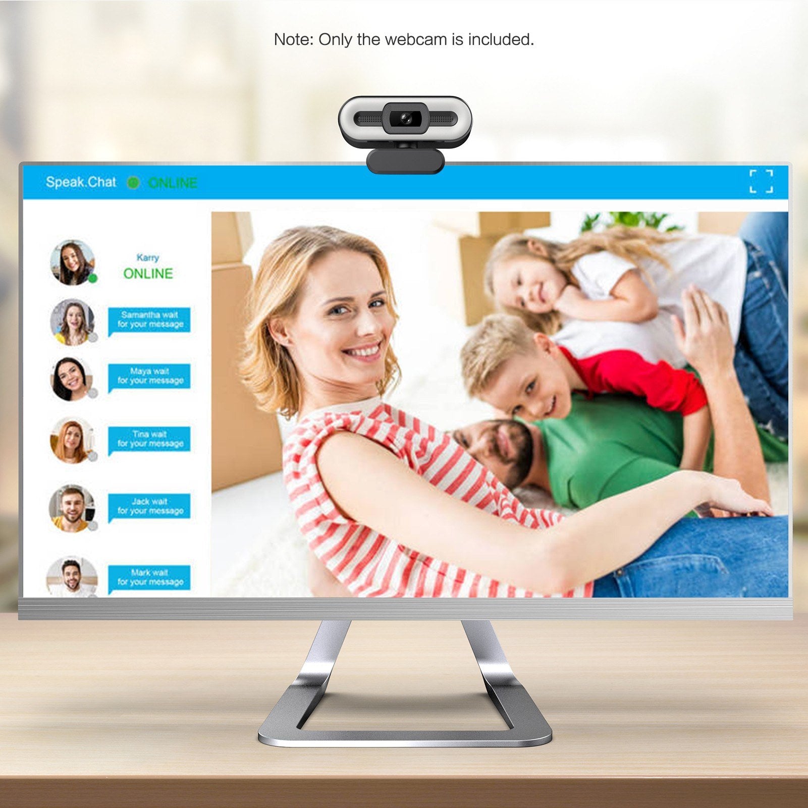 2K USB Plug and Play Webcam with Built in Microphone Light