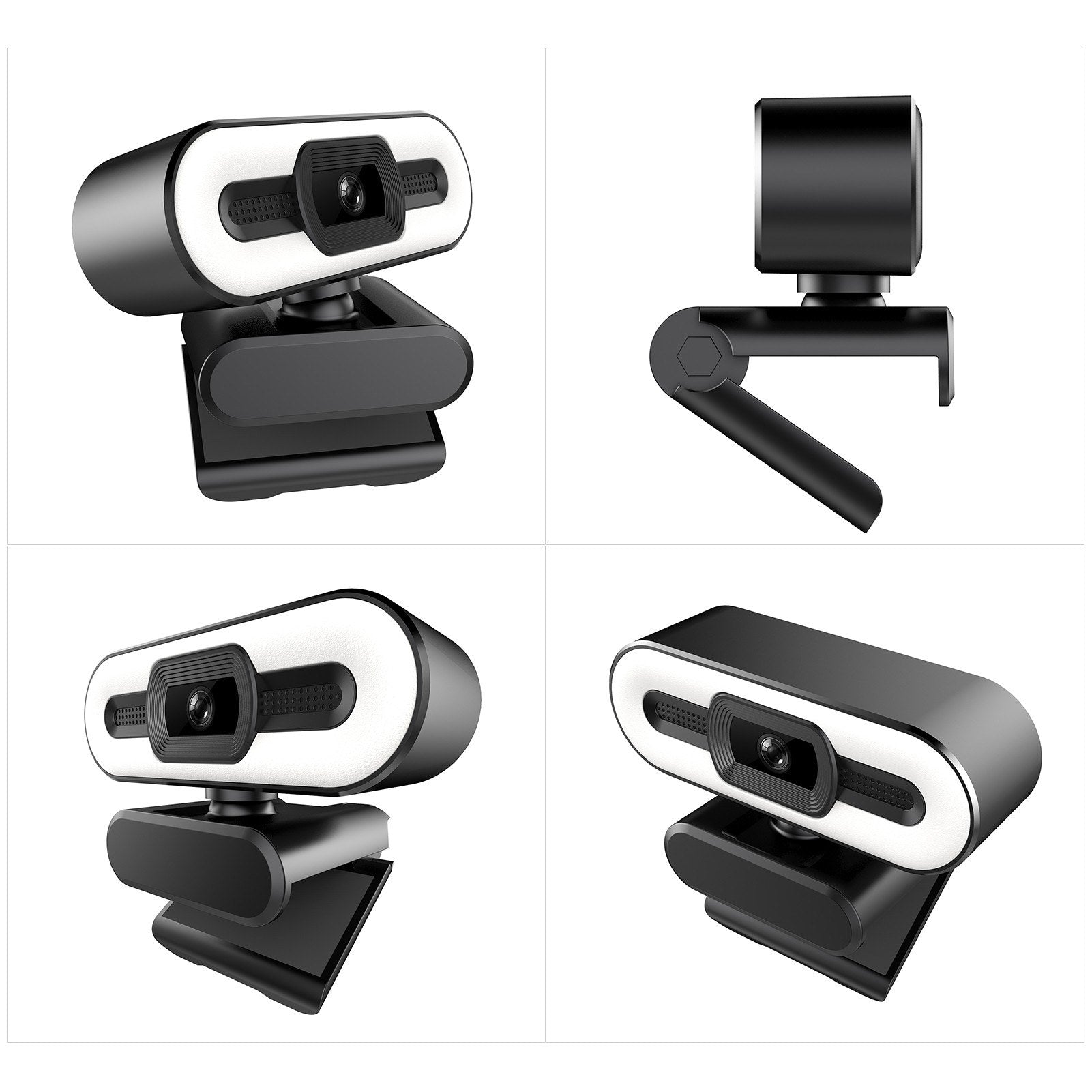 2K USB Plug and Play Webcam with Built in Microphone Light