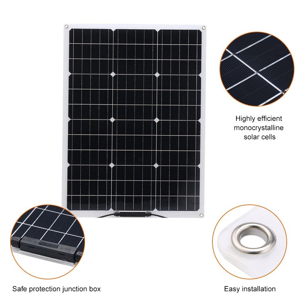 Flexible Monocrystalline Solar Panel 18V 20W
