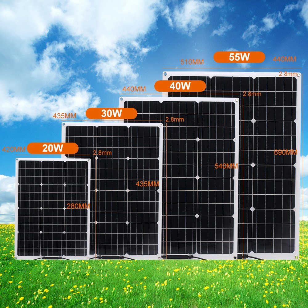 Flexible Monocrystalline Solar Panel 18V 20W