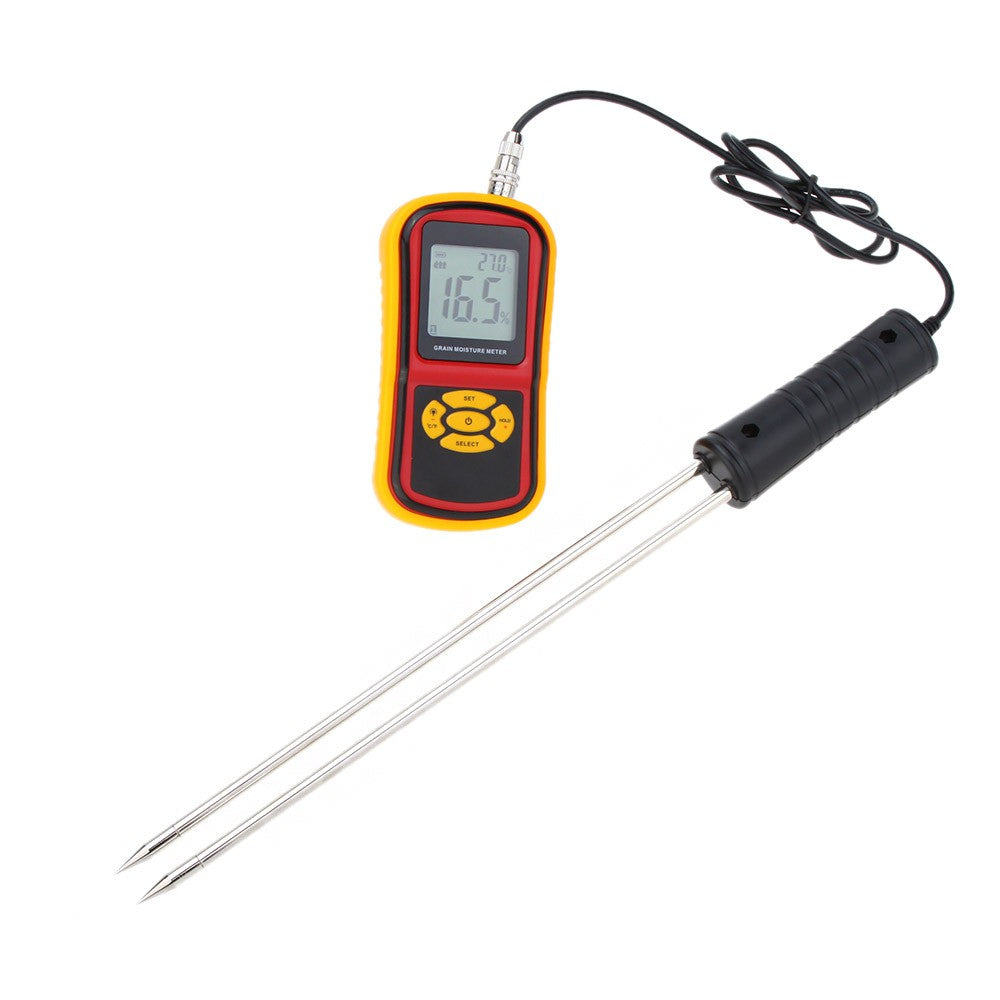 Portable Digital Grain Moisture Meter with Measuring Probe LCD Display Tester for Corn Wheat Rice Bean Hygrometer