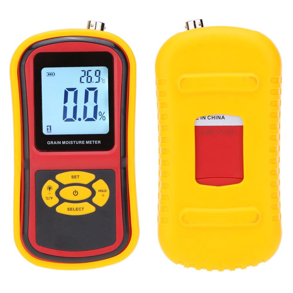 Portable Digital Grain Moisture Meter with Measuring Probe LCD Display Tester for Corn Wheat Rice Bean Hygrometer
