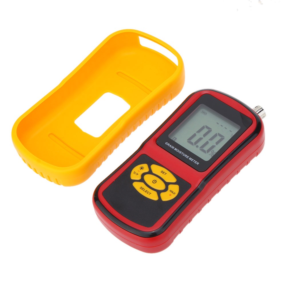 Portable Digital Grain Moisture Meter with Measuring Probe LCD Display Tester for Corn Wheat Rice Bean Hygrometer