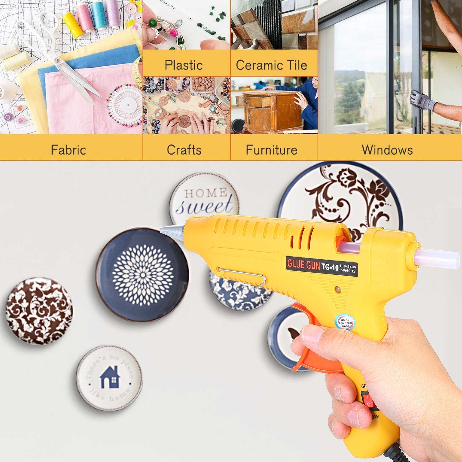 Hot Melt Glue Gun 60W/100W Power Adjustable Machine Multifunctional