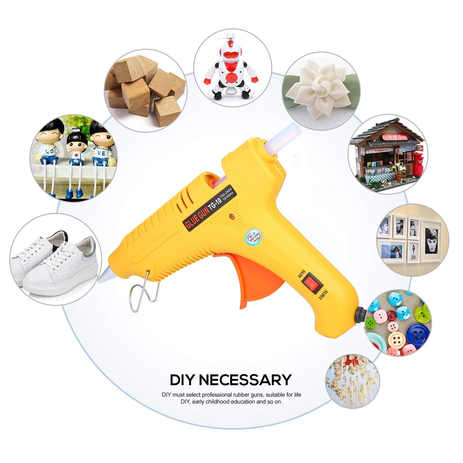 Hot Melt Glue Gun 60W/100W Power Adjustable Machine Multifunctional