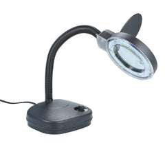 Bench Magnifier 10x/5x 3/8 Diopter Flexible Gooseneck LED Table Desktop Magnifying Glass Lamp