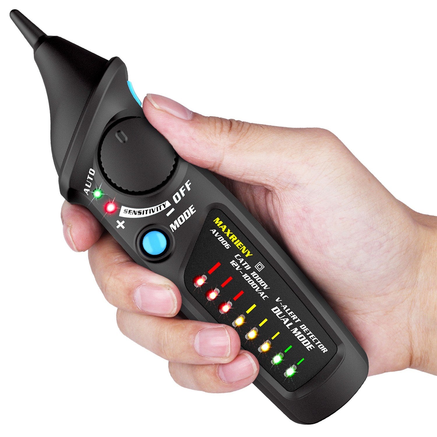 Dual Mode AC Voltage Detector Circuit Tester Non-contact with Flashlight Function