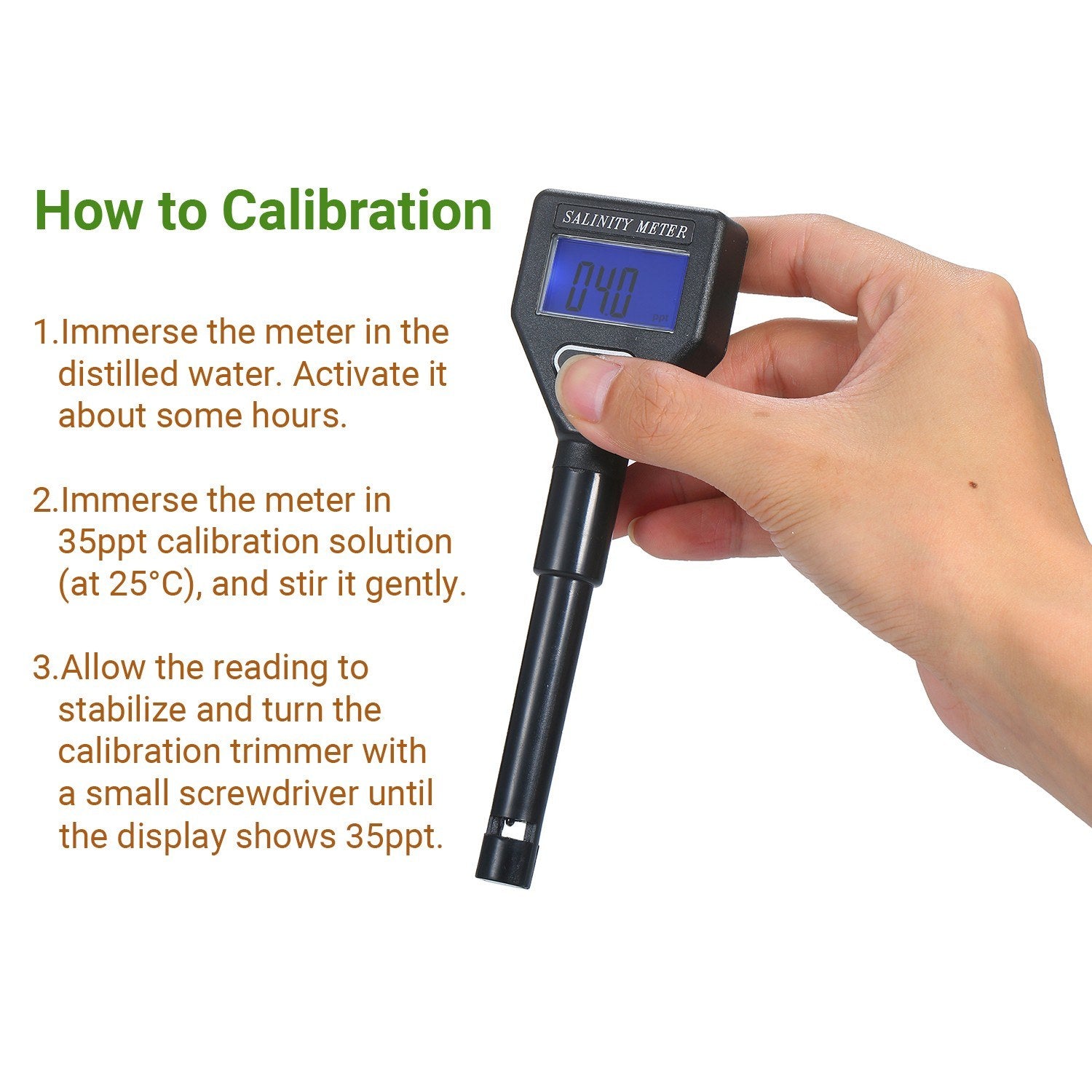 Seawater Salinity Refractometer Portable Handheld Meter ATC Salinometer
