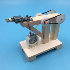 DIY Wood Hand Generator Building Kit Manual Model Material Set
