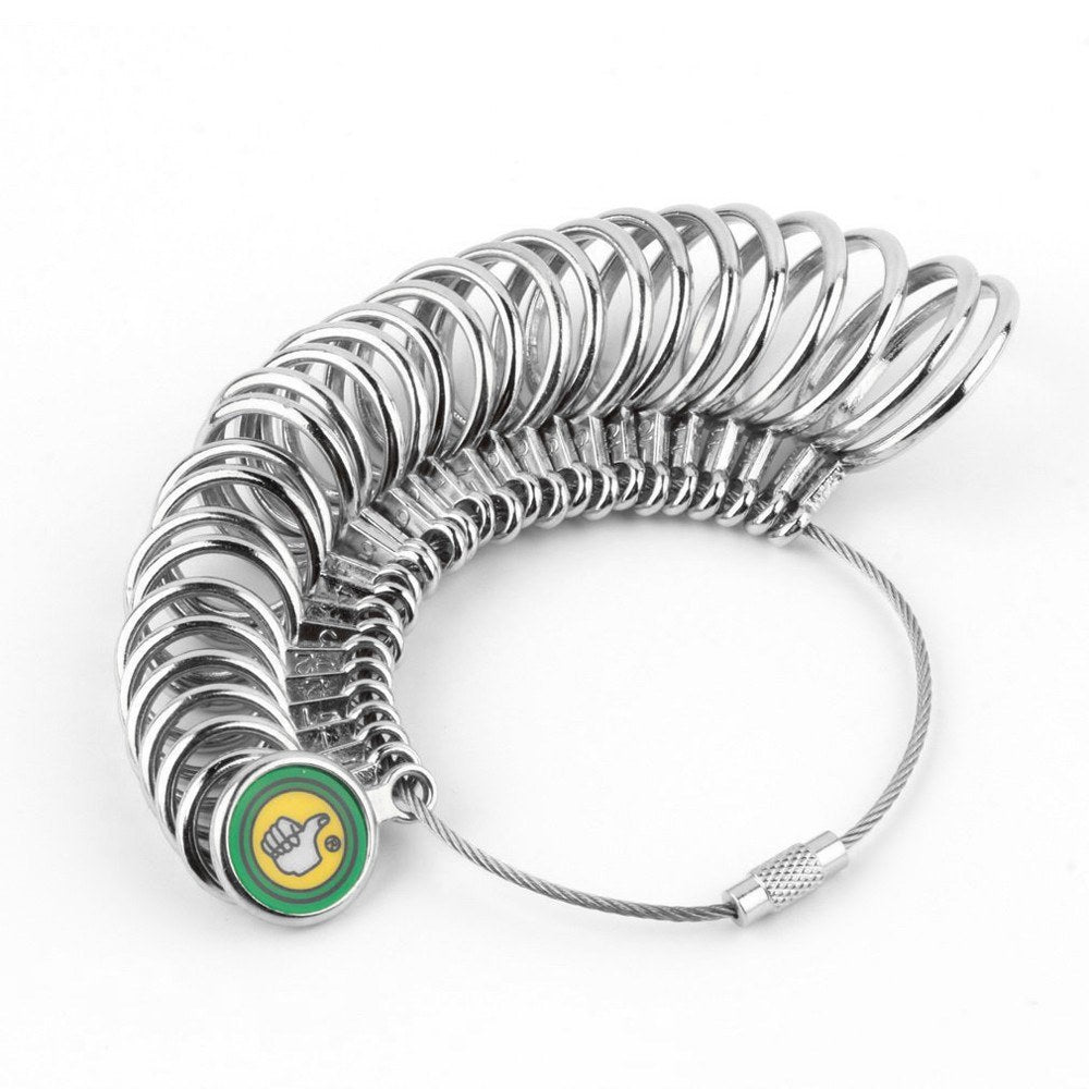 Metal Ring Sizer Set Finger Measuring with Rings Mandrel Sizing Stick Jewelry Tools