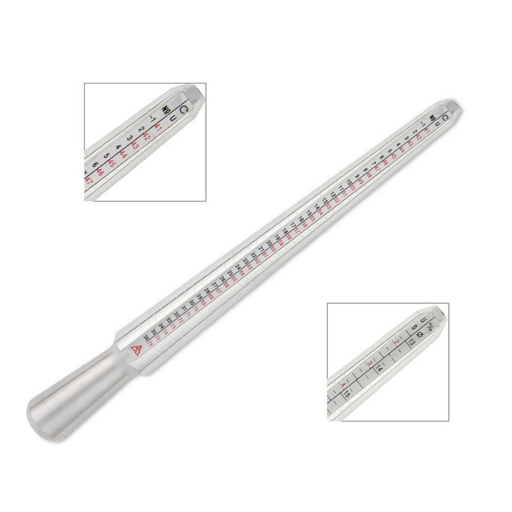 Metal Ring Sizer Set Finger Measuring with Rings Mandrel Sizing Stick Jewelry Tools