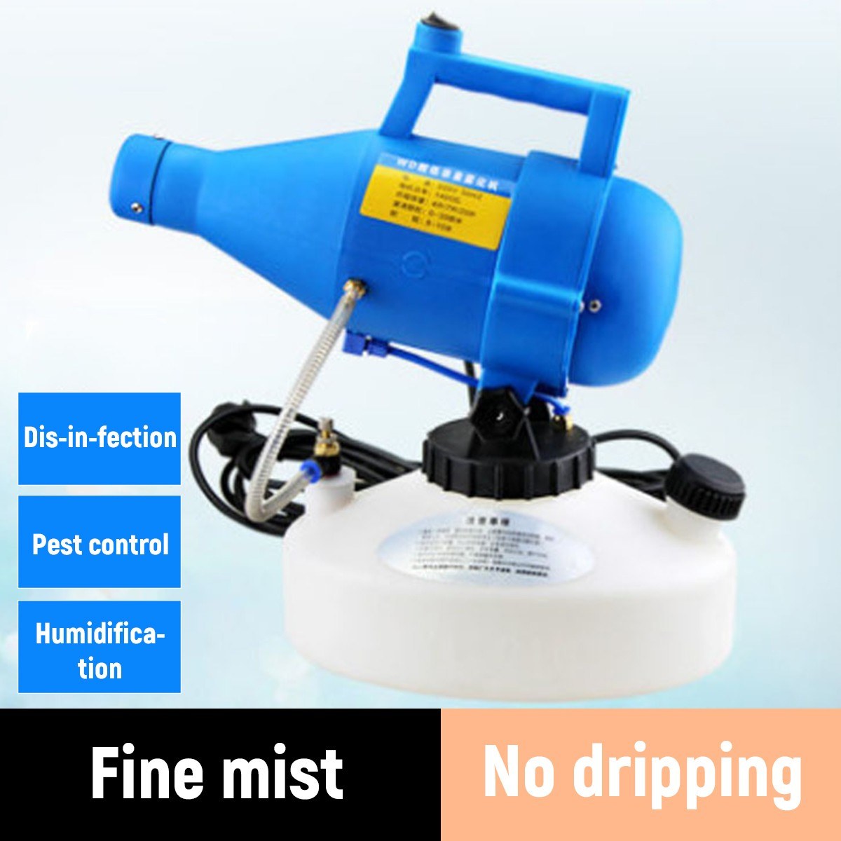 Electric ULV Fogger Portable Ultra-Low Volume Atomizer Sprayer Fine Mist Blower Pesticide Nebulizer 4.5L
