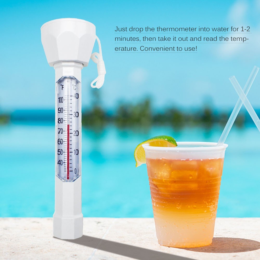 Swimming Pool Floating Thermometer Easily Readable Thermograph Water Temperature Testing Tool with String