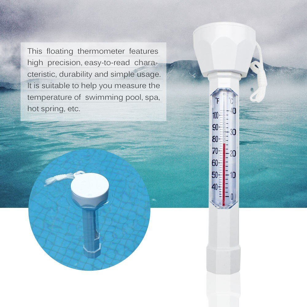 Swimming Pool Floating Thermometer Easily Readable Thermograph Water Temperature Testing Tool with String