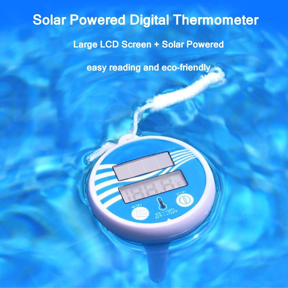 Solar Powered Digital Thermometer Wireless Pond Pool Floating LCD Display
