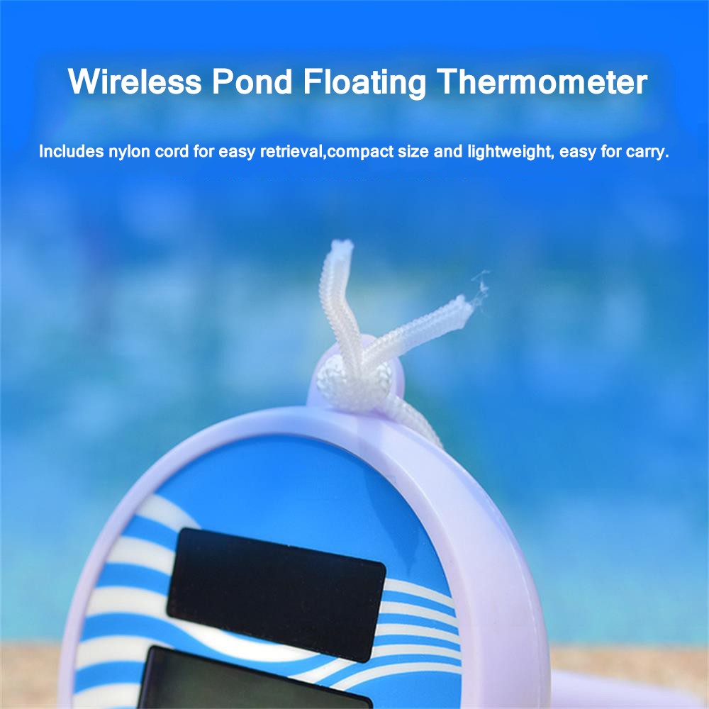 Solar Powered Digital Thermometer Wireless Pond Pool Floating LCD Display