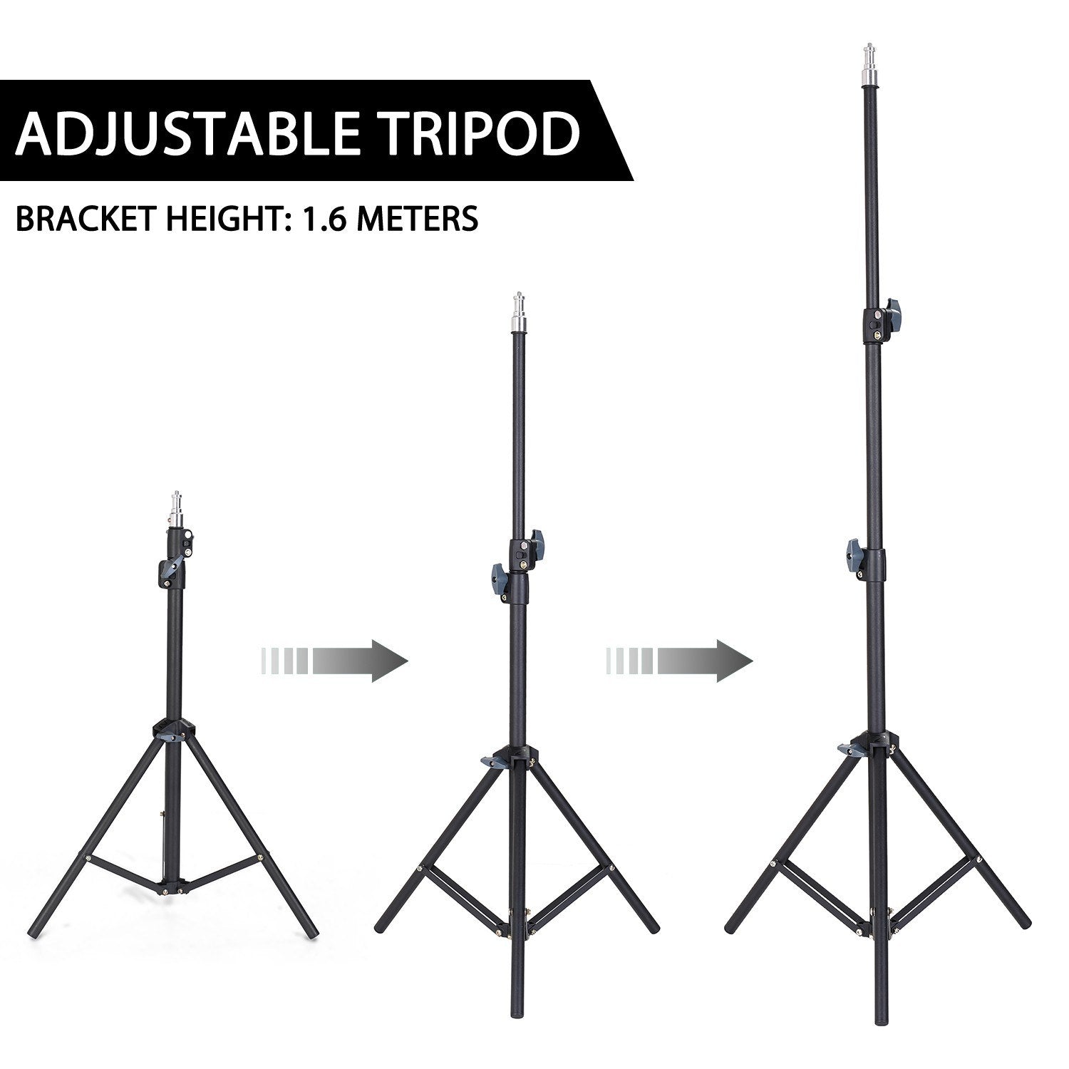 Alloy Photography LED Selfie Ring Light Dimmable Photo Camera Phone Lamp with 1.6M Stand Tripod