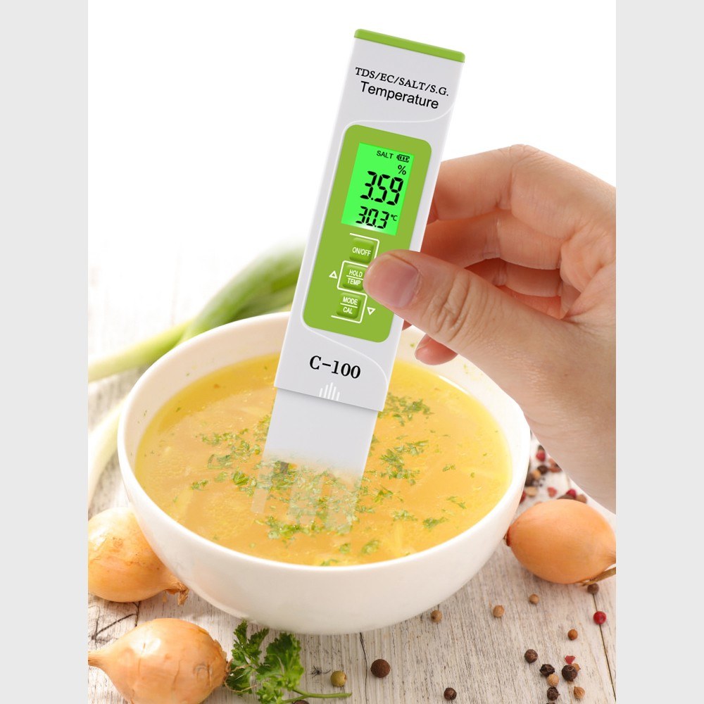 5 in 1 Temperature Meter Digital Water Quality Monitor Tester for Pools Drinking Aquariums