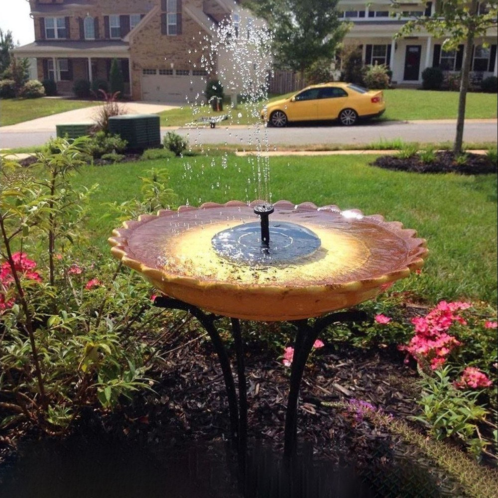 2.5W Solar Water Pump Fountain Floating Outdoor Pool Circular Fountains with 6 LED Lights