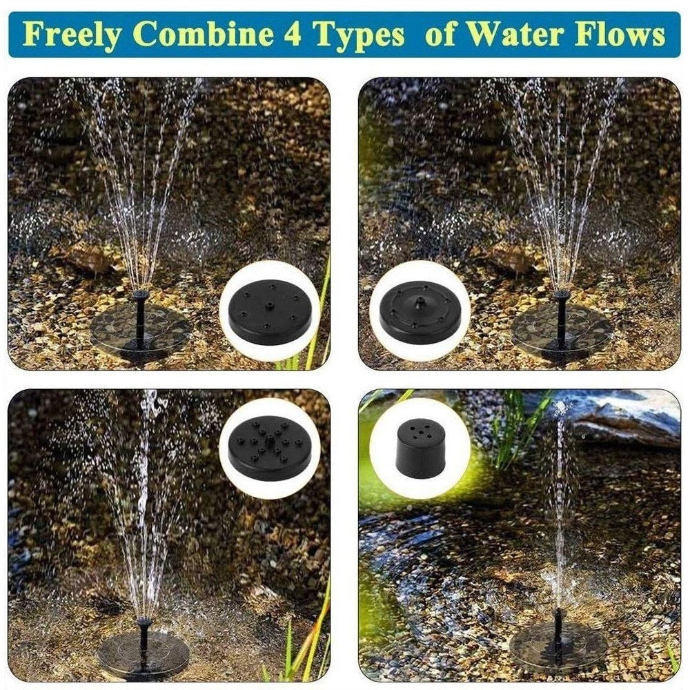 2.5W Solar Water Pump Fountain Floating Outdoor Pool Circular Fountains with 6 LED Lights