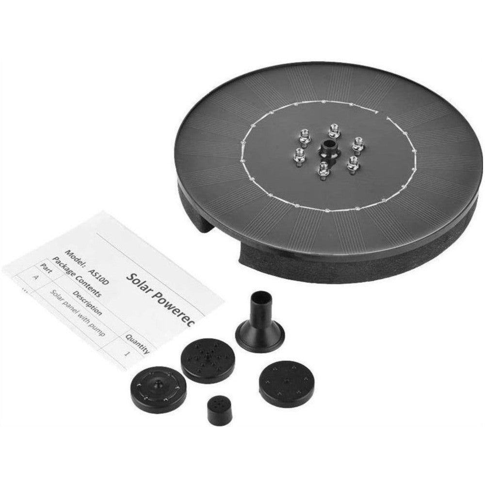 2.5W Solar Water Pump Fountain Floating Outdoor Pool Circular Fountains with 6 LED Lights