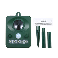 Solar Ultrasonic Pest Repeller Outdoor Animal with Sound Motion Sensor and Flashing Light