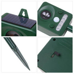 Solar Ultrasonic Pest Repeller Outdoor Animal with Sound Motion Sensor and Flashing Light