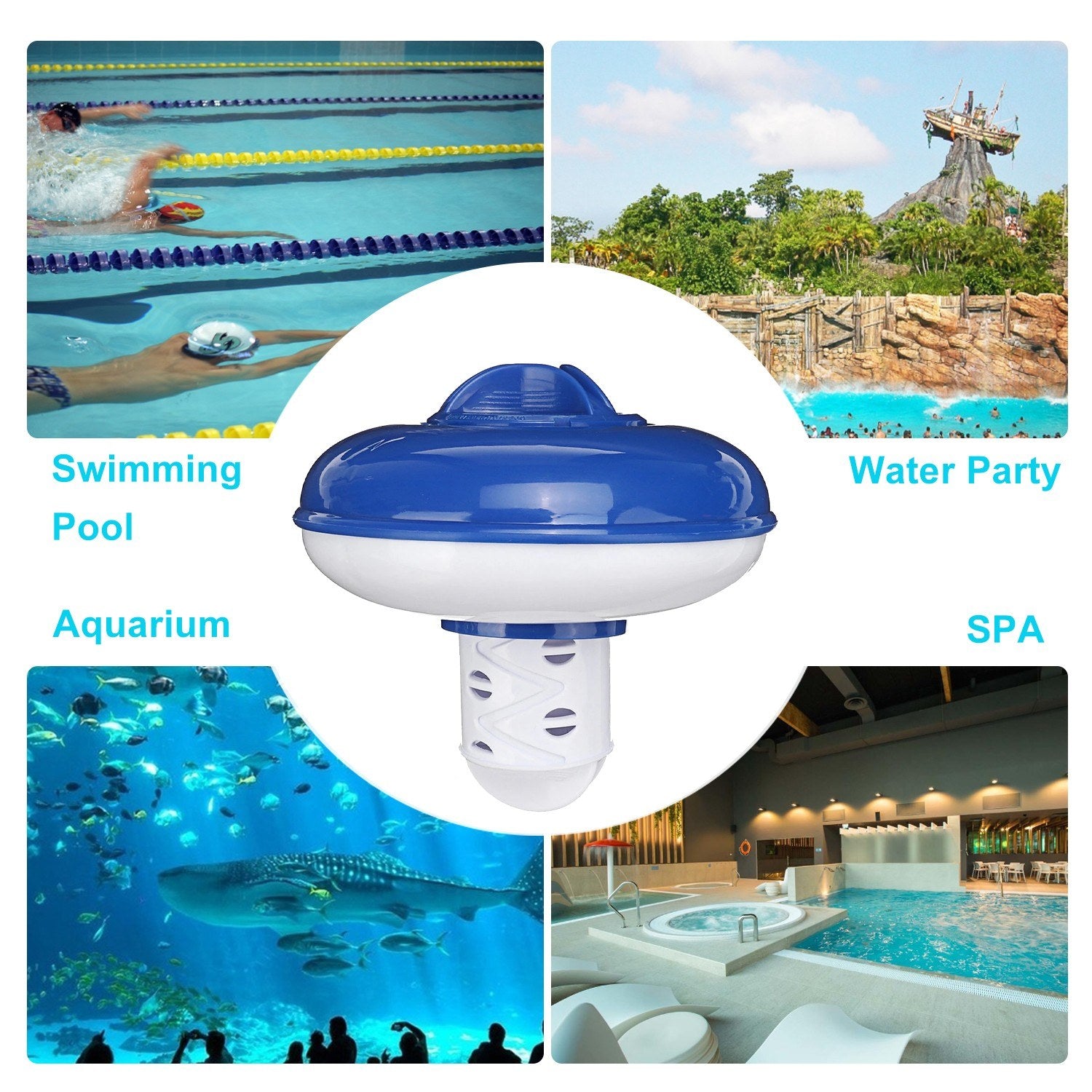 Floating Tablet Spa Chemical Dispenser Pool Chlorine Holder ,Bottom retractable