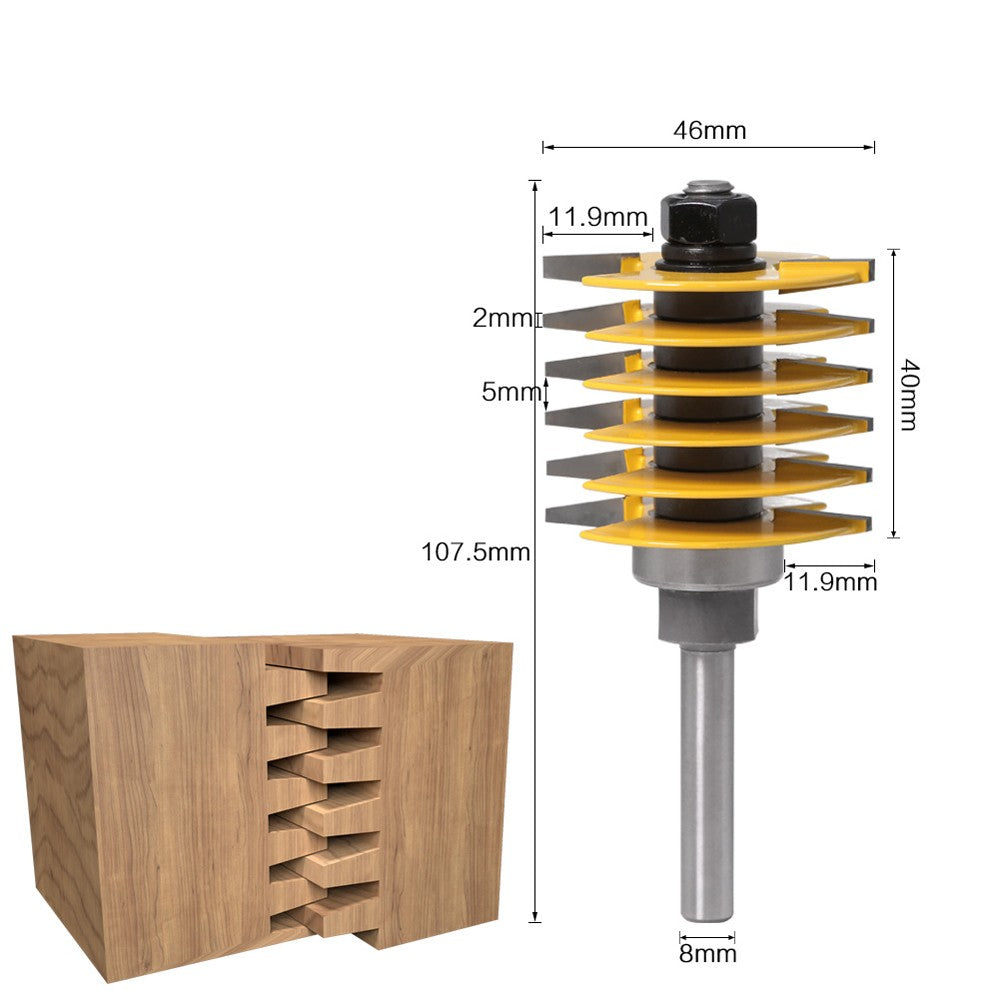 Finger Joint Router Bit Tenon Cutter Industrial Grade for Wood Tool 8mm and 1/2'' Shank Optional