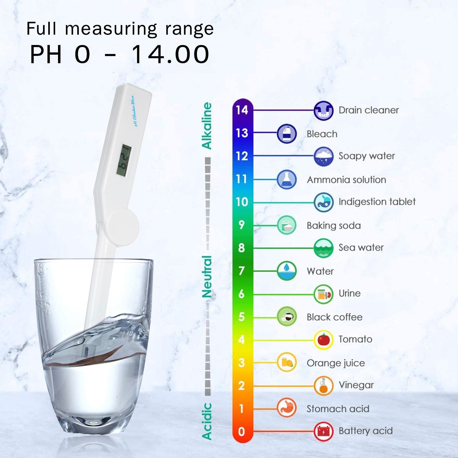 Pocket Folding PH Meter Digital Tester Detection 0-14 Measurement Range For Water Quality