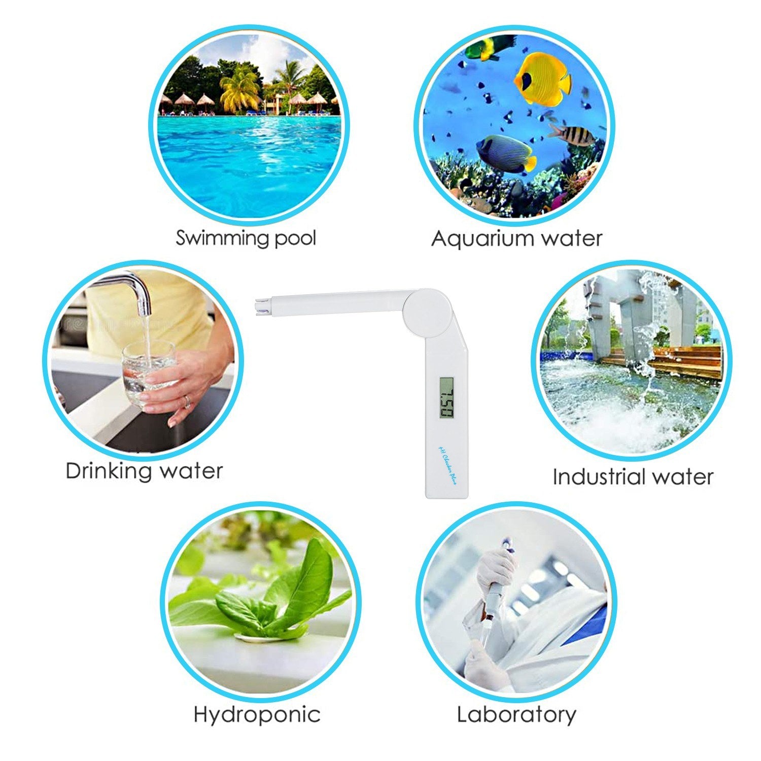 Pocket Folding PH Meter Digital Tester Detection 0-14 Measurement Range For Water Quality